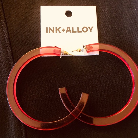 Ink + Alloy Jewelry - INK+ALLOY Vibrant Red Hoop Earrings